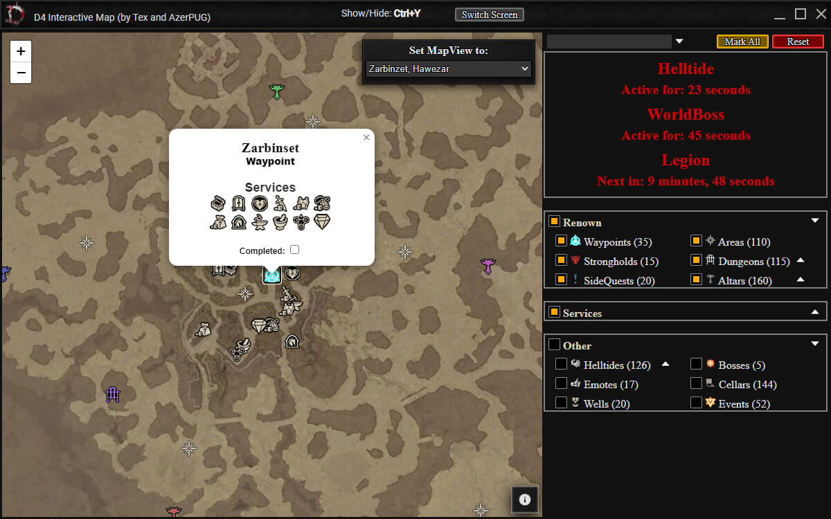 D4 Interactive Map screenshot image