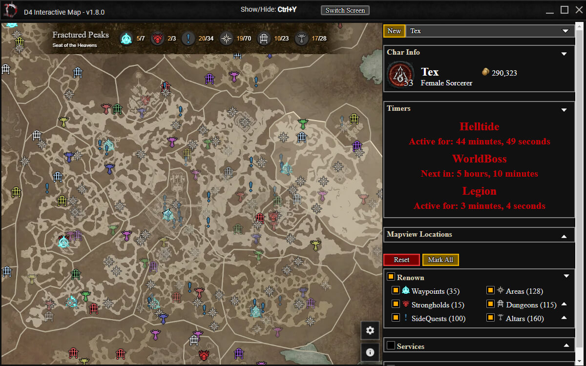 D4 Interactive Map screenshot image