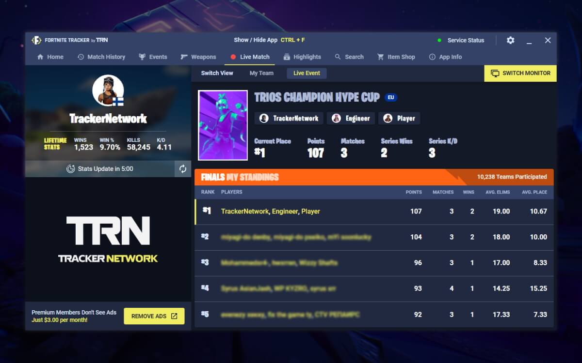 Fortnite Tracker screenshot image