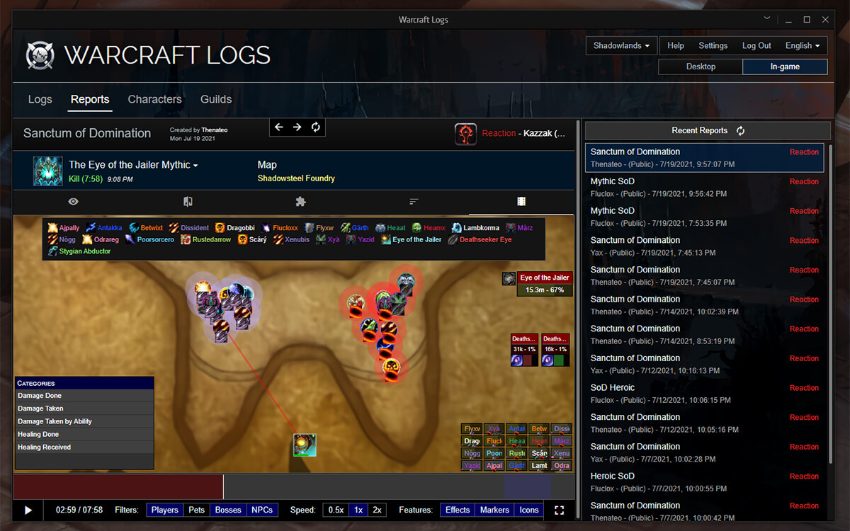 Warcraft Logs Companion screenshot image