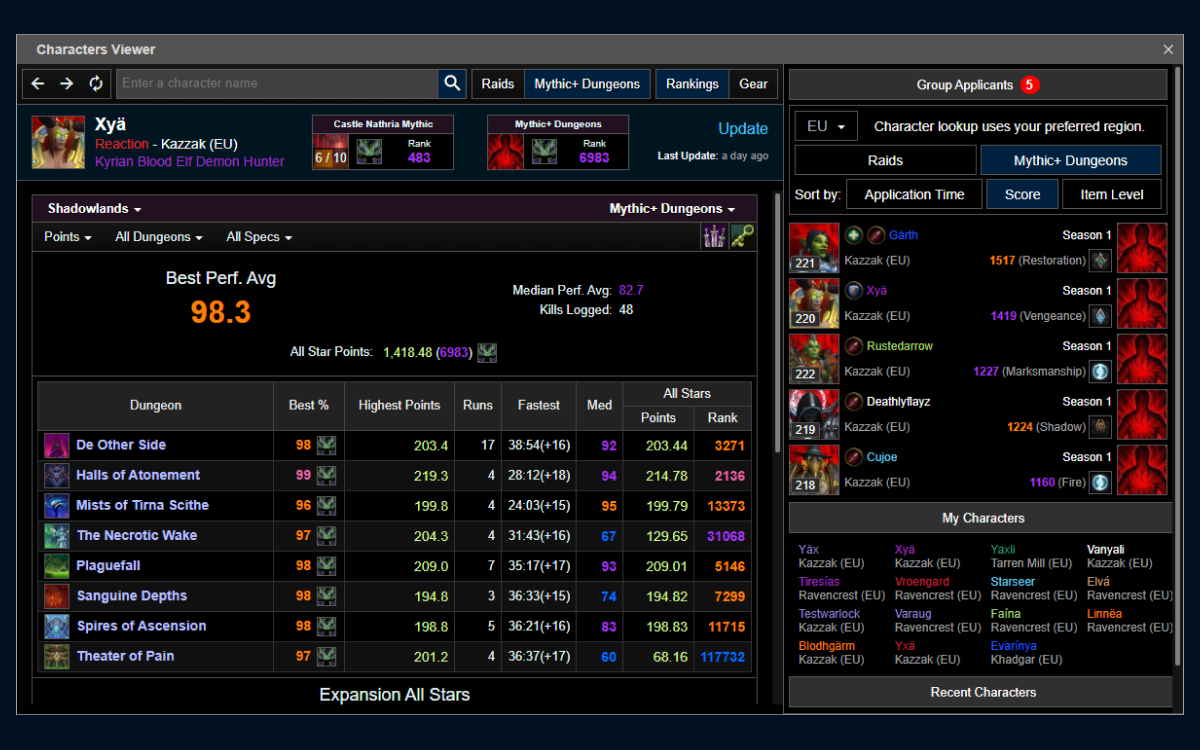 Warcraft Logs Companion screenshot image