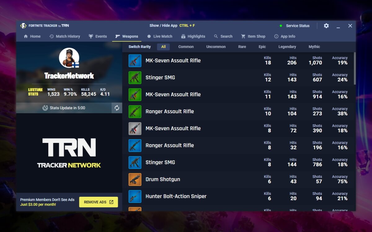 Fortnite Tracker screenshot image