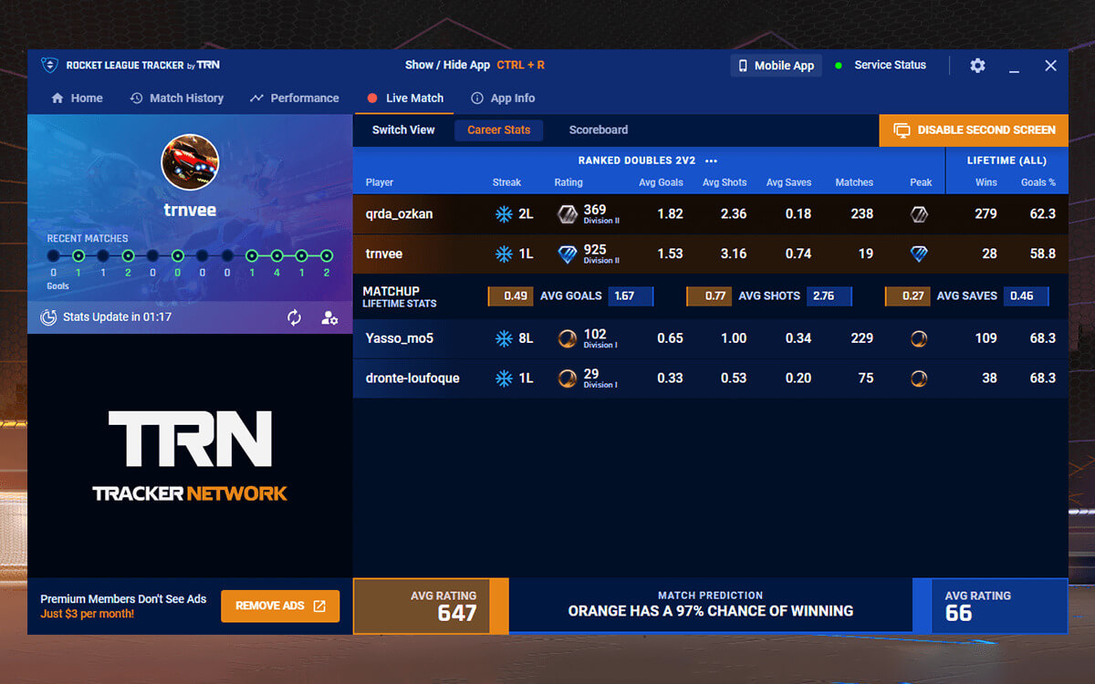 Rocket League Tracker screenshot image