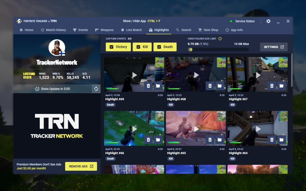 Fortnite Tracker screenshot image