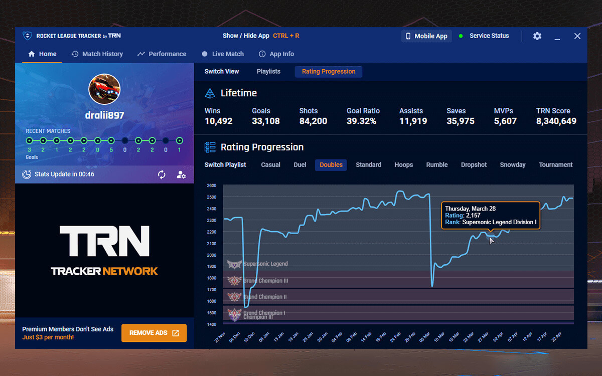 Rocket League Tracker screenshot image