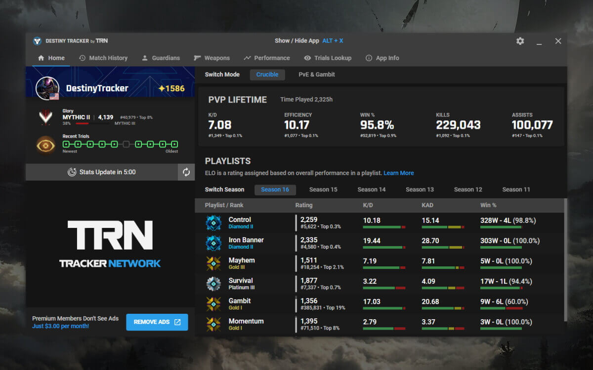 Destiny Tracker screenshot image