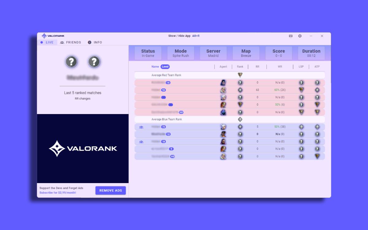 Valorank screenshot image